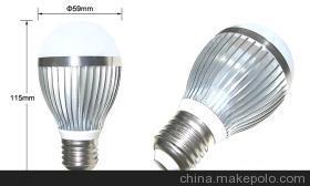 【【周年慶促銷】高光效LED球泡燈 5W 足功率LED燈泡12元起】價格,廠家,圖片,LED球泡燈,深圳市華明城光電-